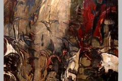 Grand torrent à l'oiseau. 160 x 130  Acrylique sur toile ..  2000