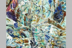Baigneuse bleue  138 x 116  Acrylique sur papier marouflé  2016