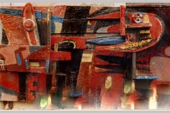 P-DEUX-TETES- 50X80 HUILE-DUR-PLANCHES-1972